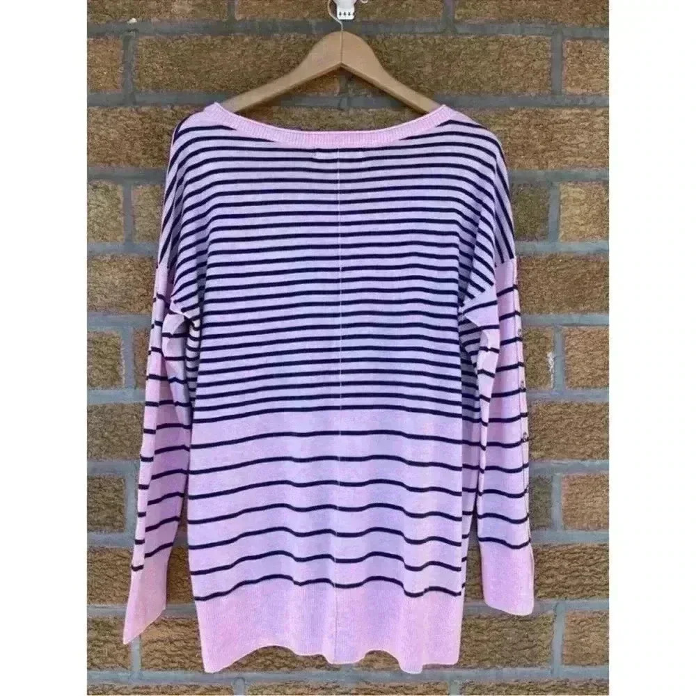 LILLY PULITZER Melenie "Cool-Max" Sweater in Heathered Pink Tropics Stripe Large - Picture 7 of 7